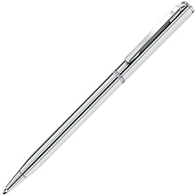 Ручка шариковая автоматическая "Slim Silver", 1.0 мм, серебристый, стерж. синий