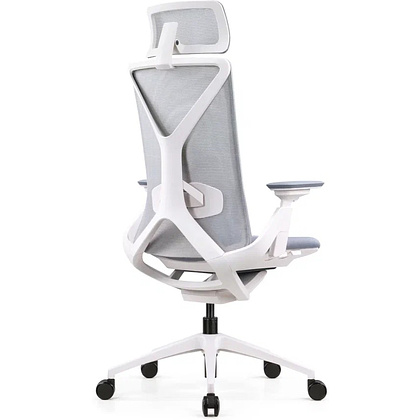 Кресло для руководителя SitZone E-YR-001A-P1-WH сетка/ткань, серый - 4