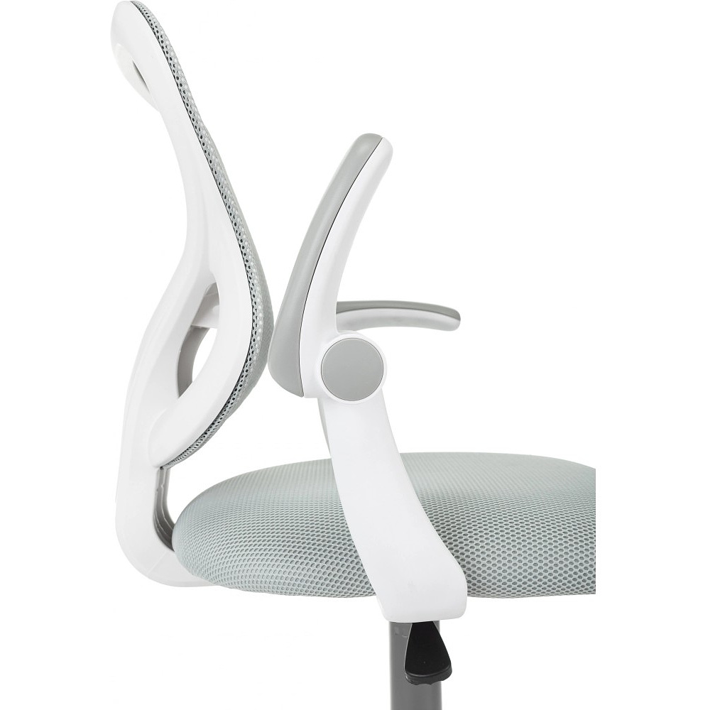 Кресло детское Бюрократ Burokids 3, сетка, ткань, пластик, корпус белый, подставка для ног, серый - 10