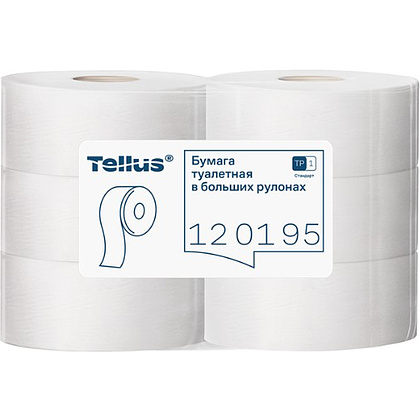 Бумага туалетная Tellus Стандарт ТP1, в больших рулонах, 525 м, 1 слой - 3