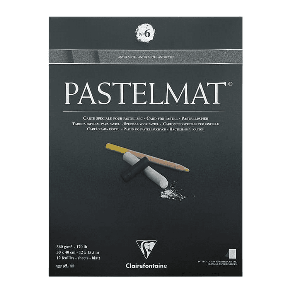 Блок бумаги для пастели "Pastelmat", антрацит, 30x40см, 360 г, 12 листов, №6