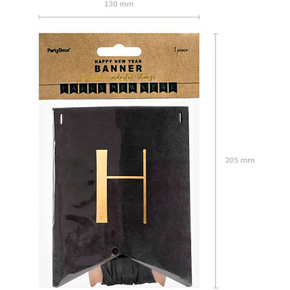 Гирлянда "С новым годом" баннер, черный - 5