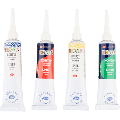 Контур акриловый универсальный "Декола classic", набор 4 цветов, 18 мл, тубы - 5