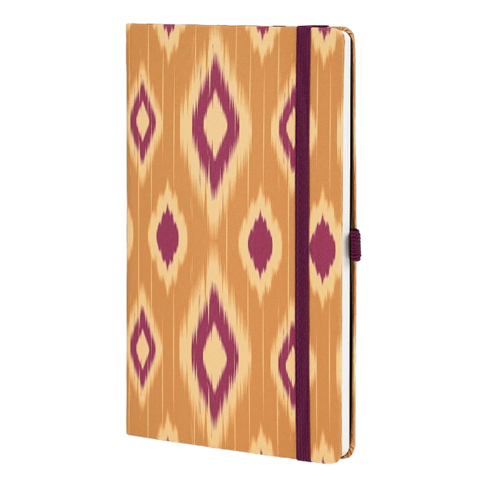 Блокнот "Ikat mustard blush", А5, 96 листов, линейка, оранжевый, бордовый - 3