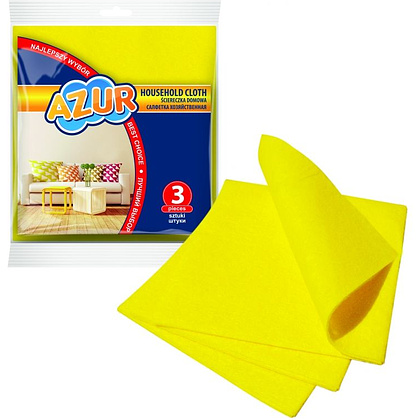Салфетка универсальная вискозная "Azur", 30x35 см, вискоза, 3 шт