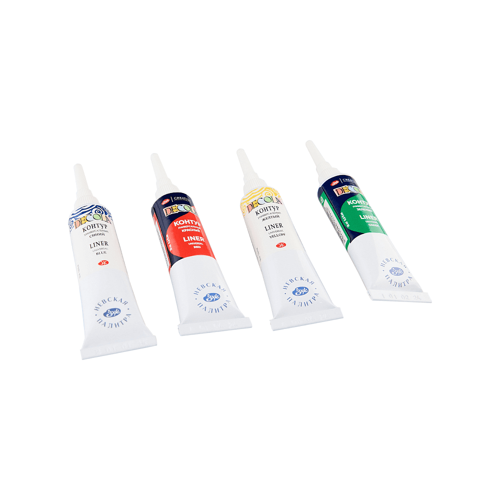 Контур акриловый универсальный "Декола classic", набор 4 цветов, 18 мл, тубы - 6