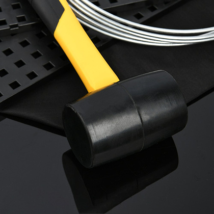 Киянка резиновая черная Deli YS EDL5916, 0,45 кг, фибергласовая рукоятка - 3