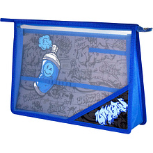 Папка для труда "Стрит-арт", А4, пластик, синий