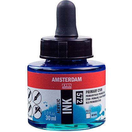 Жидкий акрил "Amsterdam", 572 голубой основной, 30 мл