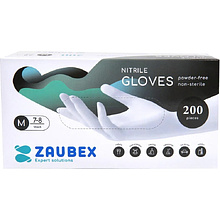 Перчатки нитриловые неопудренные Zaubex, черный