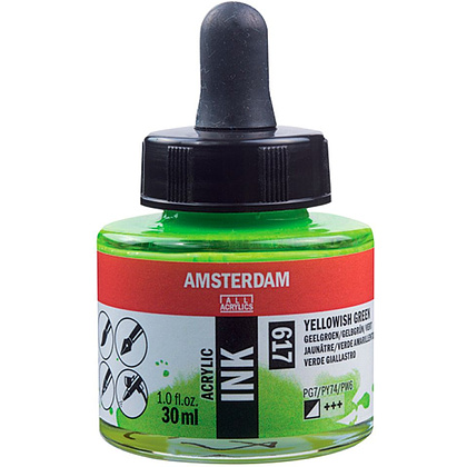 Жидкий акрил "Amsterdam", 617 желто-зеленый, 30 мл