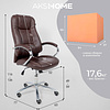 Кресло для руководителя "KING A" поворотное, хром, натуральная кожа, темно-коричневый - 29
