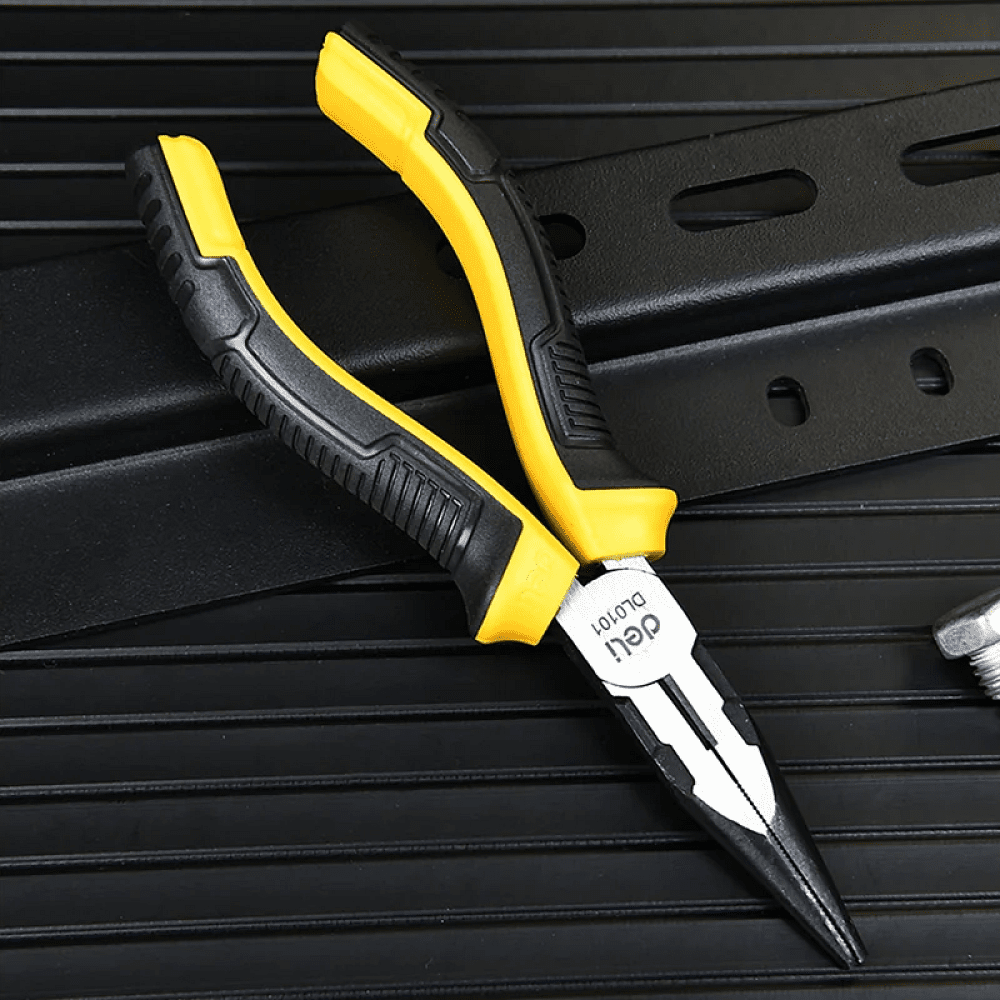 Длинногубцы Deli YS EDL0101, 160 мм, 2-х компонентные рукоятки - 6