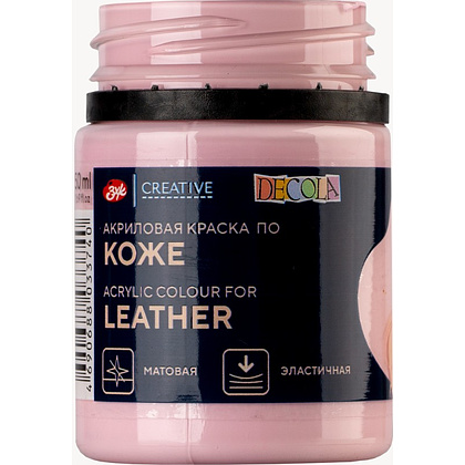 Краска акриловая для кожи "Декола", 370 сакура, 50 мл., банка - 4