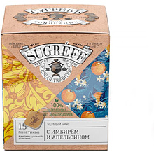Чай черный "Сугревъ", 15 пакетиков x1.8 г, с имбирем и апельсином