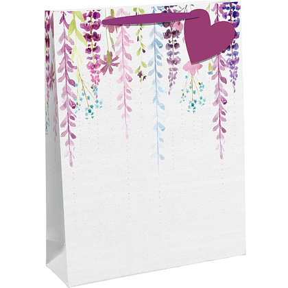 Пакет бумажный подарочный "Falling floral", 21.5x10.2x25.3 см, разноцветный