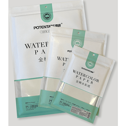 Бумага для акварели "Potentate", хлопок, горячий пресс, 19.5х27 см, 10 листов - 3