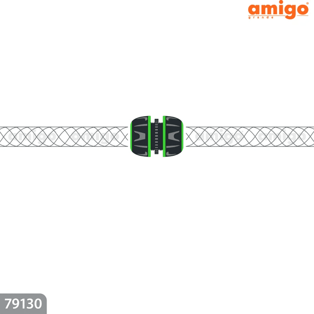 Коннектор Amigo Grande "79130", 3/4", пластик, серый, зеленый - 3