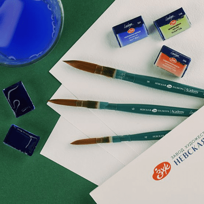 Кисть "Ладога", синтетика, круглая, на короткой ручке, №8 - 4