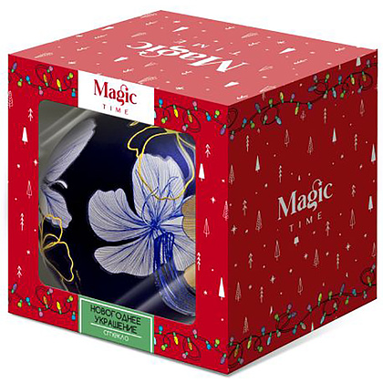 Шар елочный 8 см, стекло, "Ботаника", черный - 2