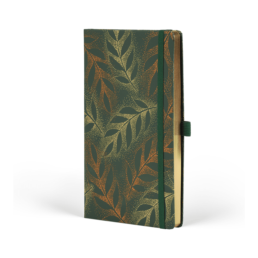 Блокнот "Foliage robinia", А5, 96 листов, линейка, на резинке, зеленый