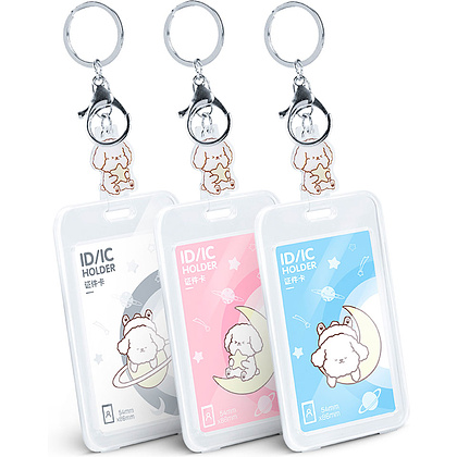 Бейдж с карабином "Deli Holder", 70x100 мм, прозрачный