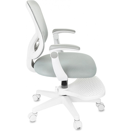 Кресло детское Бюрократ Burokids 3, сетка, ткань, пластик, корпус белый, подставка для ног, серый - 9