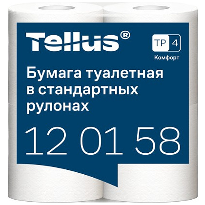 Бумага туалетная Tellus Комфорт, TP4, 4 рулона, 23 м., 2 слоя - 3