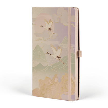 Блокнот "Roji heron", А5, 96 листов, линейка, на резинке, розовый