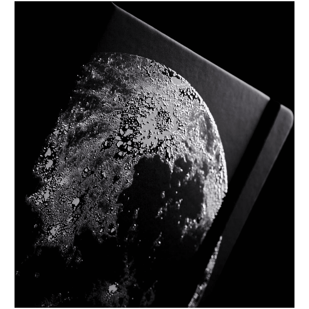 Блокнот "Cosmic moon", А5, 96 листов, линейка, на резинке, черный - 6