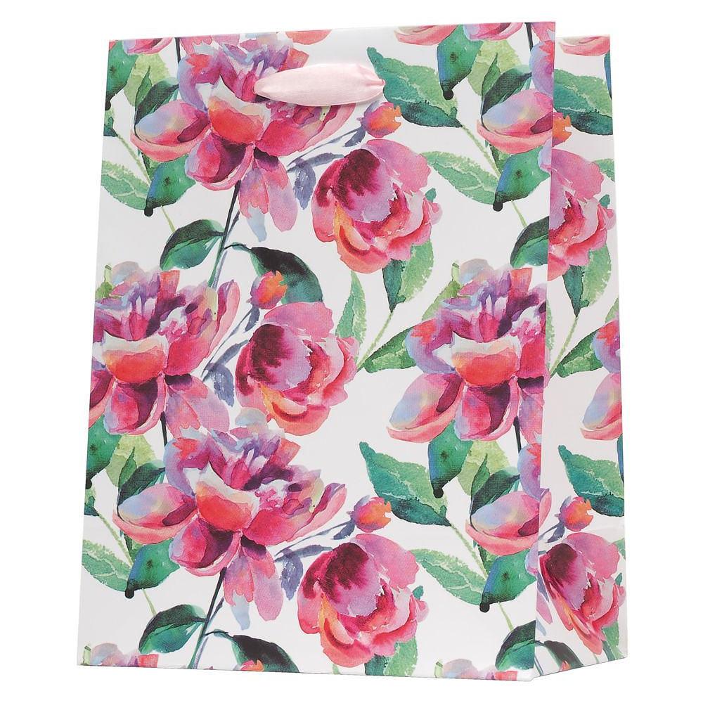 Пакет бумажный подарочный "Цветы", 32.4x13.7x26.4 см, ассорти - 2