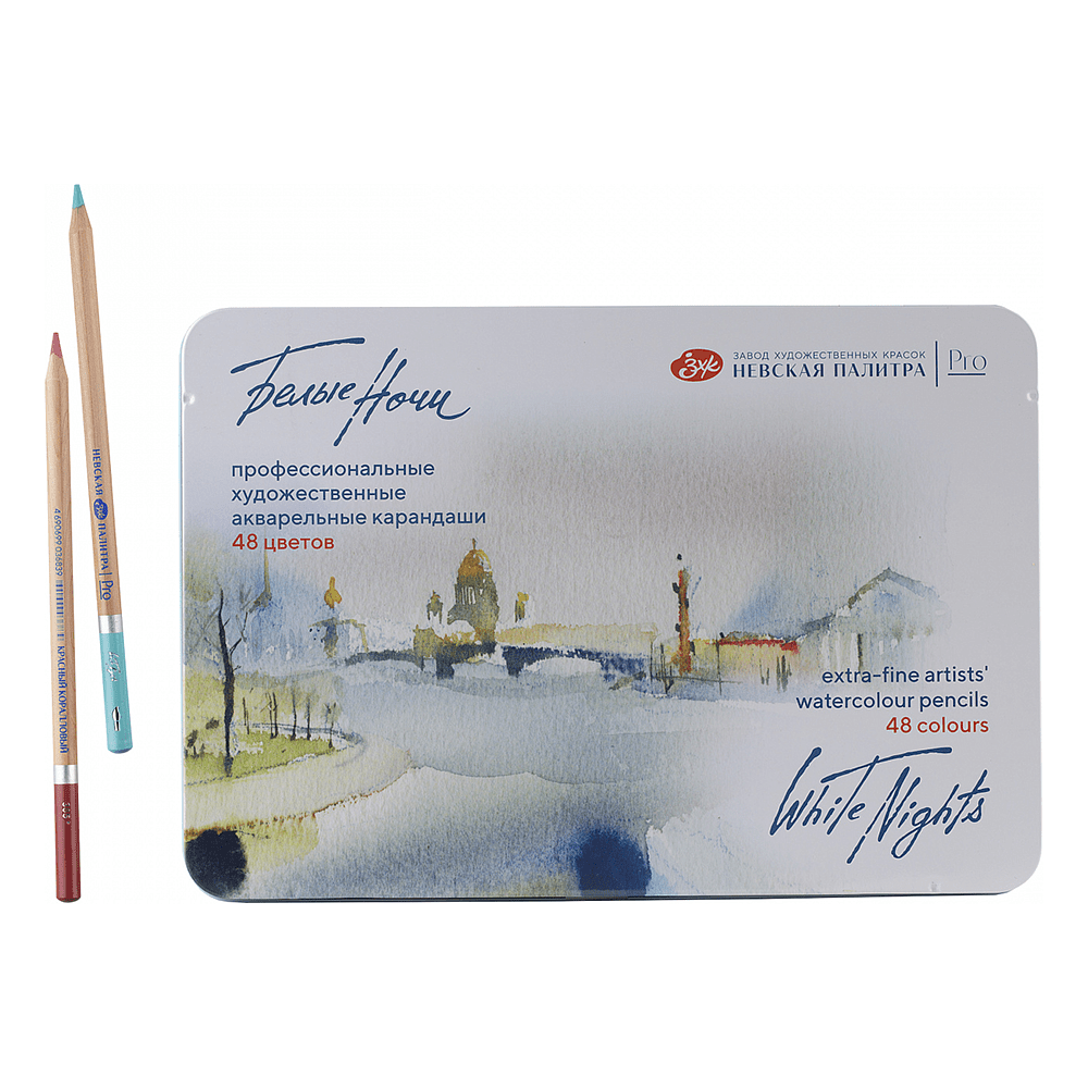 Карандаш акварельный "Белые ночи", набор 36 цветов, жестяной пенал - 4
