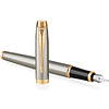 Ручка перьевая "Parker IM Brushed Metal GT", F, серебристый, золотистый, патрон черный - 3