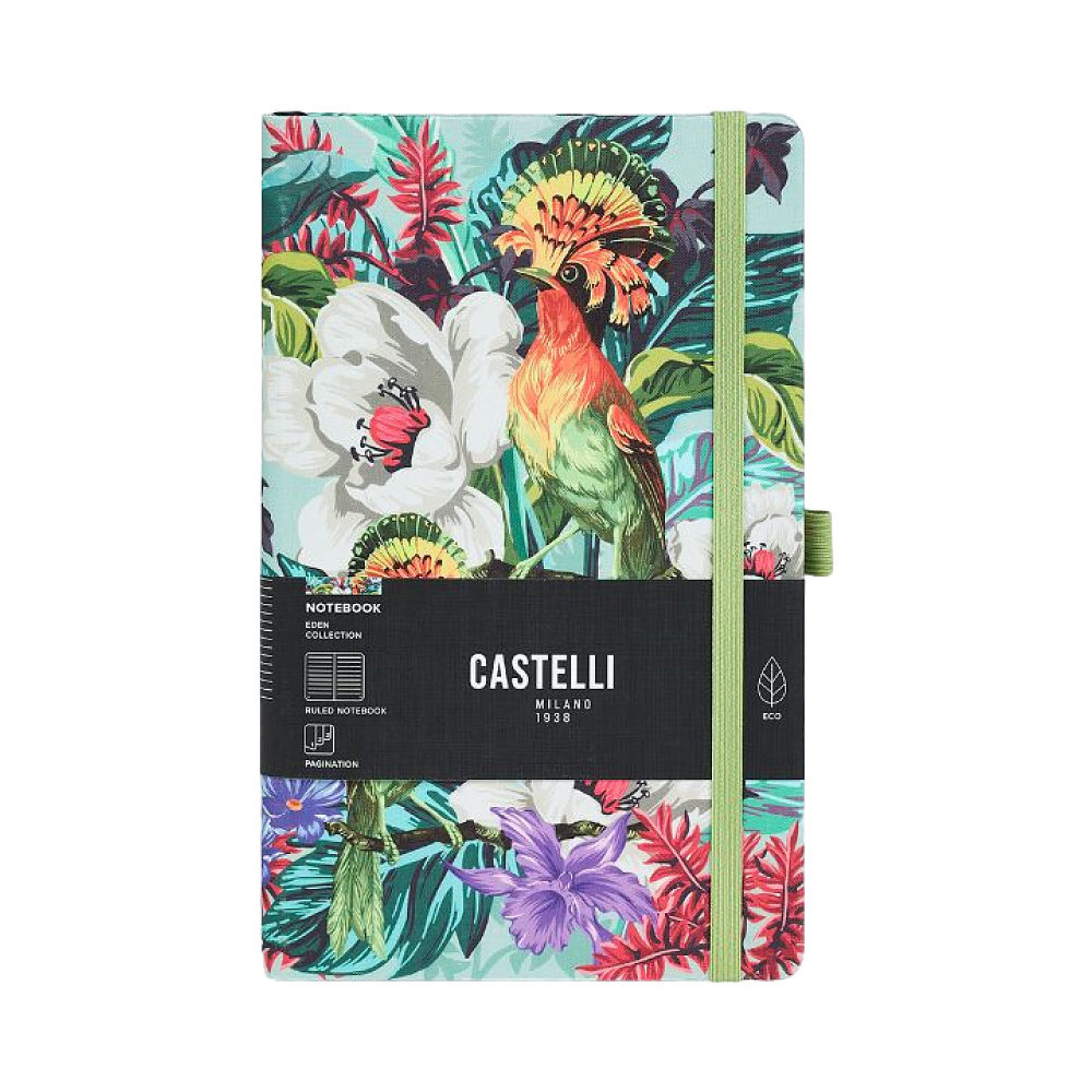 Блокнот "Eden exotic", А5, 96 листов, линейка, на резинке, разноцветный, зеленый