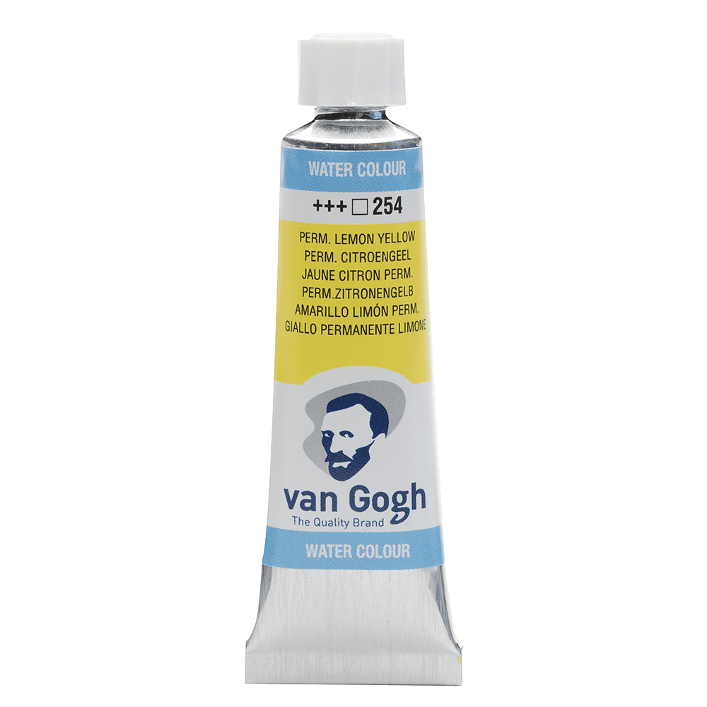 Краски акварельные "Van Gogh", 254 желтая-лимонная прочная, 10 мл, туба