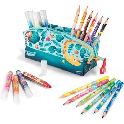 Пенал Maped "Jungle fever", 1 отделение, с наполнением - 2