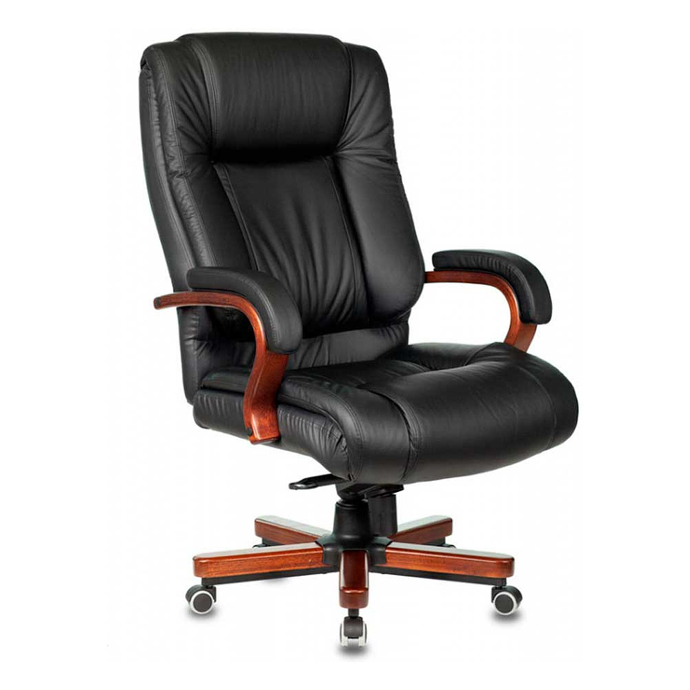 Кресло для руководителя Бюрократ "T-9925WALNUT", кожа, дерево, черный