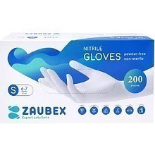 Перчатки нитриловые неопудренные Zaubex, голубой 