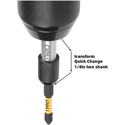 Держатель бит (насадок) Deli YS EDL107401, магнитный, набор 2 шт., 60мм, 1/4", с фиксатором - 8