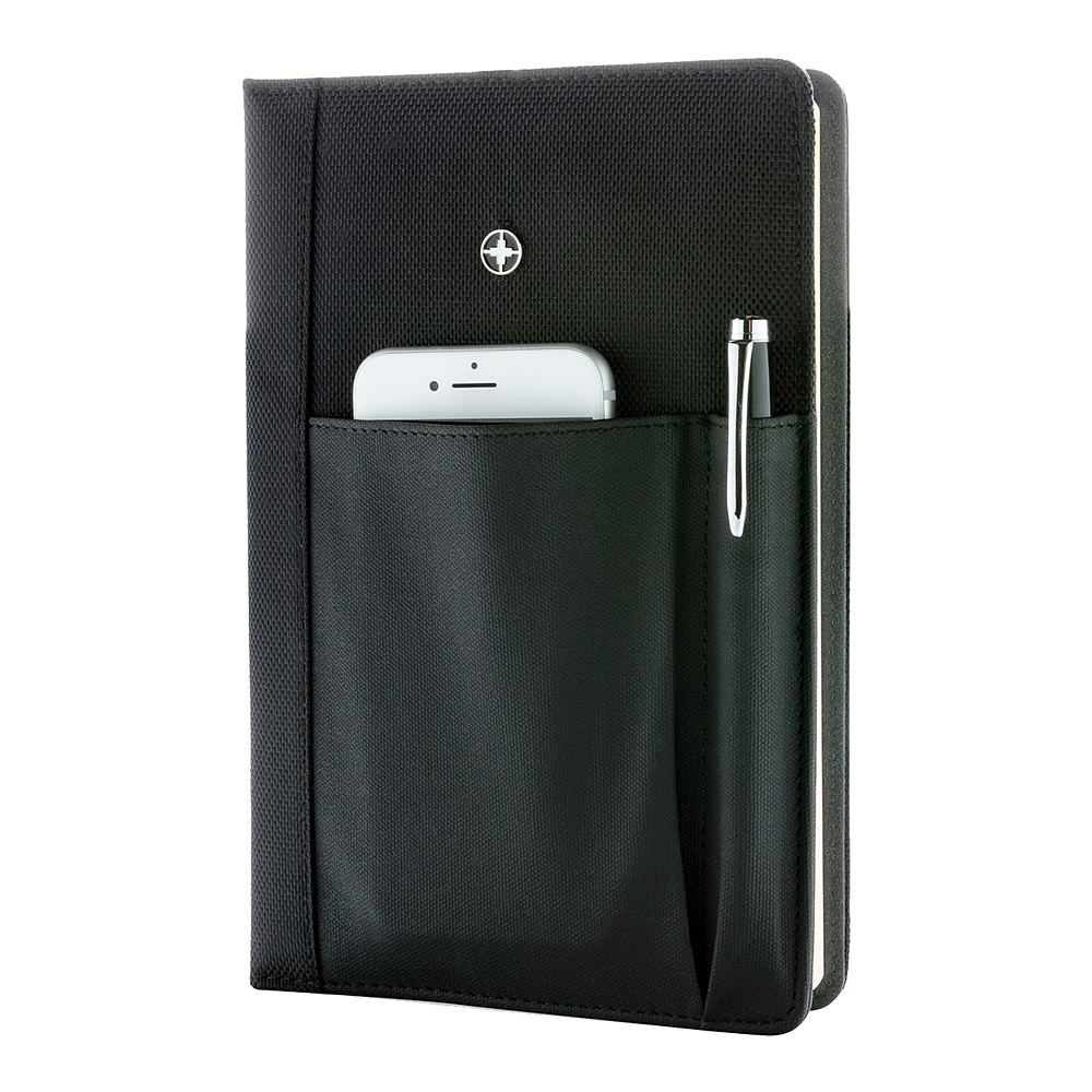 Набор "Swiss Peak": ручка шариковая автоматическая и блокнот, черный, серебристый - 5