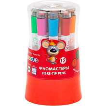 Фломастеры "Цветик", 12 шт., со штампами