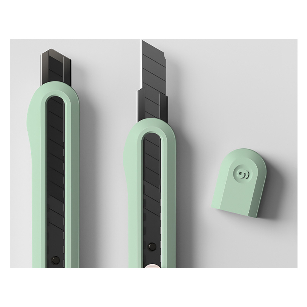 Нож для бумаги "Deli Nusign" усиленный, 0.9 см, зеленый - 2