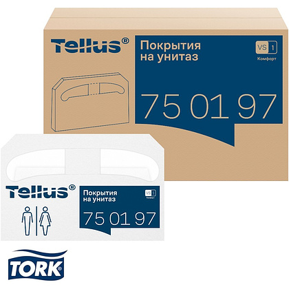 Покрытия бумажные индивидуальные на унитаз Tellus Комфорт, 1/2 сложение, 250 шт/упак, VS1