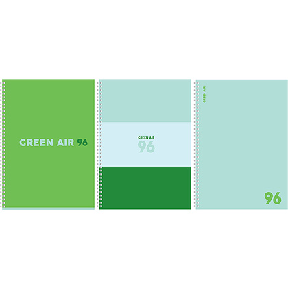 Тетрадь "Green air", А4, 96 листов, клетка, ассорти