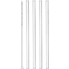 Трубочки стеклянные "Leonardo" + щетка, 21 см, 4 шт/упак, прозрачный