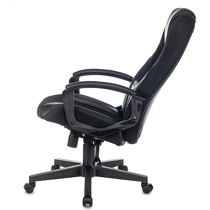 Кресло игровое "Бюрократ Zombie 9", текстиль, экокожа, пластик, черный,серый  - 5