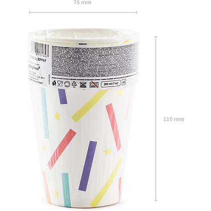 Стакан бумажный "Happy Birthday", 6 шт, 200 мл - 4