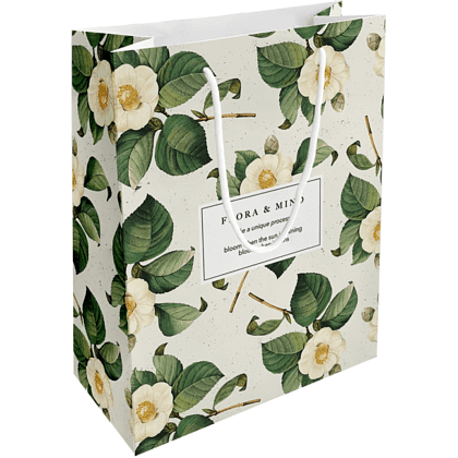 Пакет бумажный подарочный "Flora", 25х32х12 см, камелия