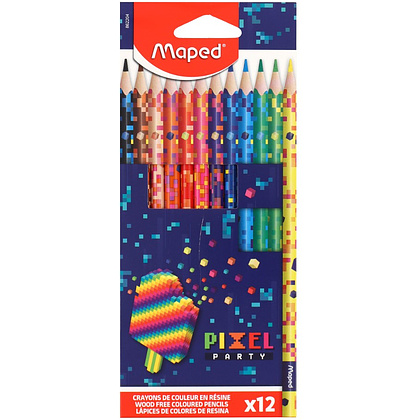 Цветные карандаши Maped "Pixel Party", 12 цветов 
