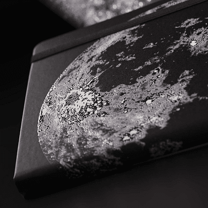 Блокнот "Cosmic moon", А5, 96 листов, линейка, на резинке, черный - 4